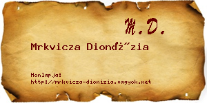 Mrkvicza Dionízia névjegykártya